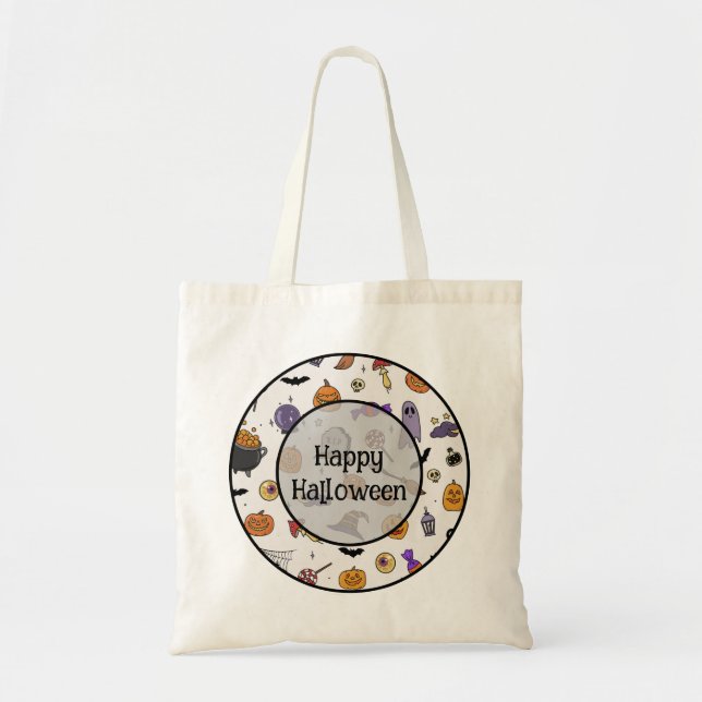 Bolsa Tote Bag de Trick ou Treat do Partido Halloween (Frente)