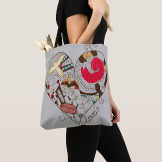 Bolsa Tote Bag Design de Arte do Coração
