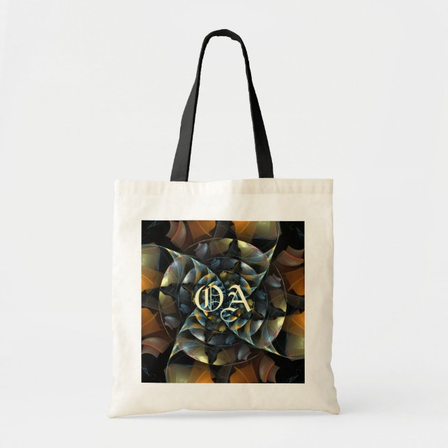 Bolsa Tote Bag do Monograma de Abstrato (Frente)