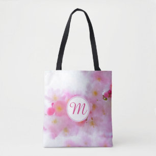 Bolsa Tote Bag do Monograma do Flor de Cereja