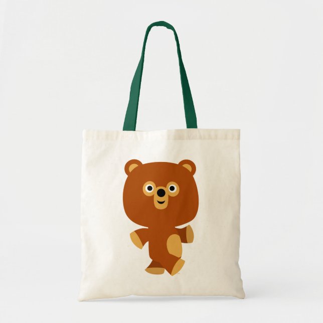 Bolsa Tote Bag do Urso de Cartoons Bonito Assertivo (Frente)