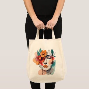 Bolsa Tote Bag Floral Abstrato