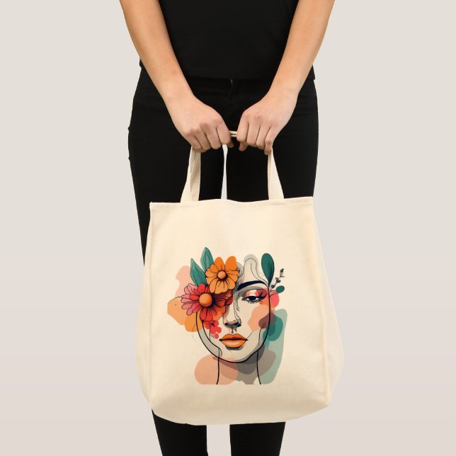 Bolsa Tote Bag Floral Abstrato (Frente (produto))