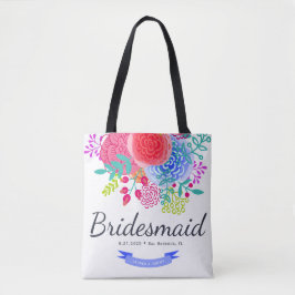 Bolsa Tote Bag Floral de Toques Floral do Script de Watercolo