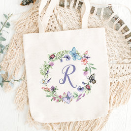 Bolsa Tote Bag Floral Toalha Monograma