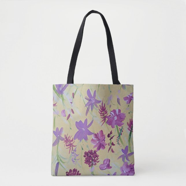 Bolsa Tote Bag Floral Tot Lavanda Dançar (Frente)