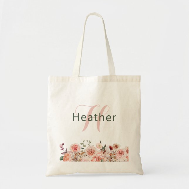Bolsa Tote Bag Floral Tote Elegante (Frente)