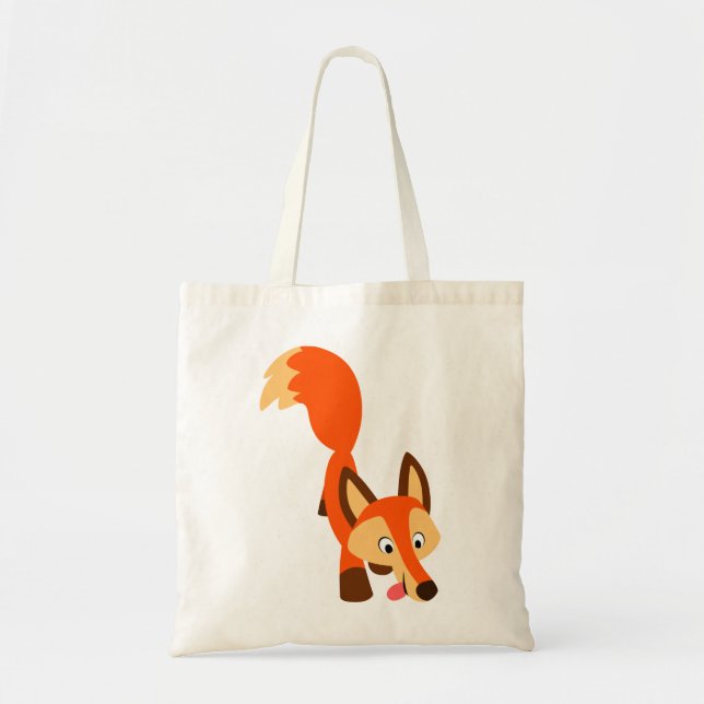 Bolsa Tote Bag Fox de Cartoon Inquisitivo Bonito (Frente)