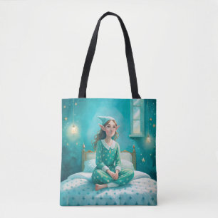 Bolsa Tote Bag impressão elf art girl blue
