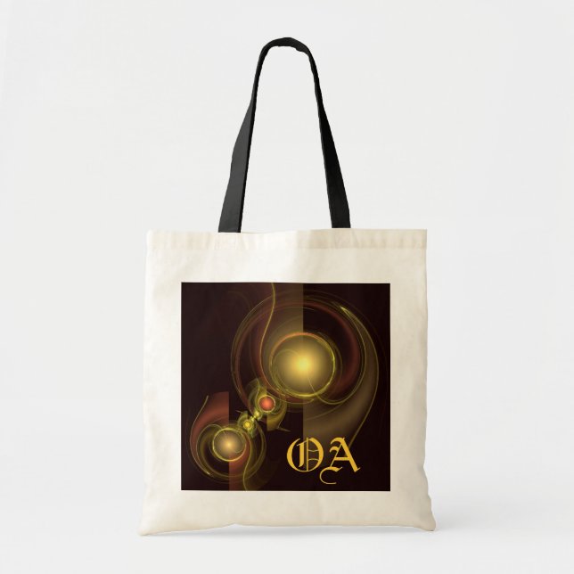 Bolsa Tote Bag Monograma de Abstrato de Conexão íntima (Frente)