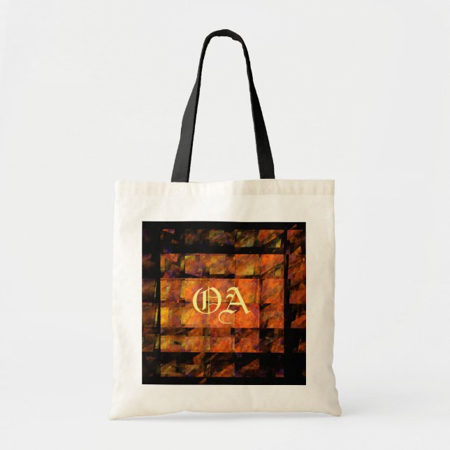 Bolsa Tote Bag Monograma de Abstrato de Parede (Frente)