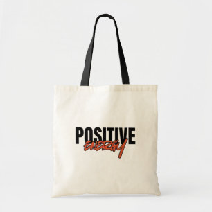 Bolsa Tote Bag Motivacional de "Energia Positiva" - Tipo Negr
