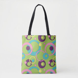 Bolsa Tote Bag Multiverso-Impressão dos Círculos Verdes Fun