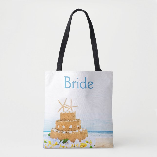 Bolsa Tote Bag Personalizada de Coleção de Casamento de Praia (Frente)