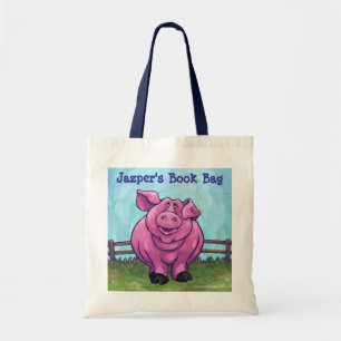 Bolsa Tote Bag Personalizada de Livro Cor-de-rosa-branca