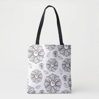 Bolsa Tote Bag preto e branco