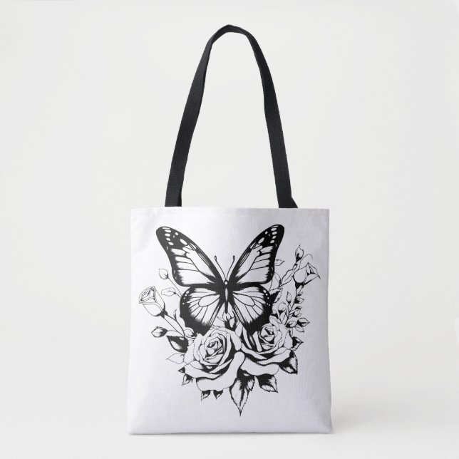 Bolsa Tote Bag preto-e-branco (Frente)