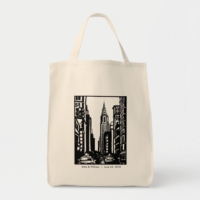 Bolsa Tote Bag Tote da Rua Nova Iorque (Frente)