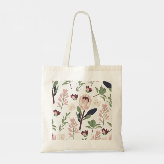 Bolsa Tote Bag Tote Mínima Elegante Protea Floral (Verso)