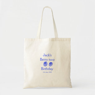 Bolsa Tote Baga dois aniversário azul baga adicionar nome dat