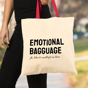Bolsa Tote Bagagem Emocional Engraçado Minimalista