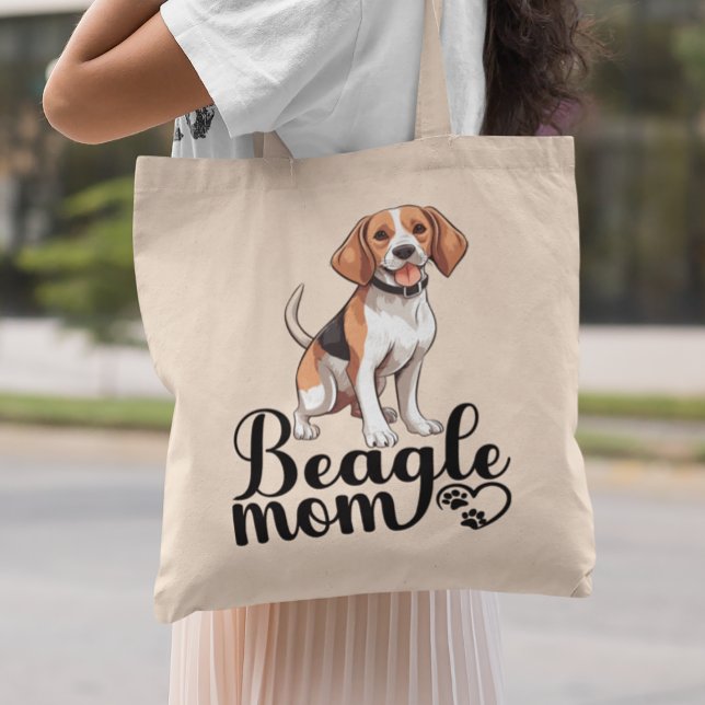 Bolsa Tote Bagle Bonita Mãe Dando Um Cartoon Engraçado Puppy  (Criador carregado)