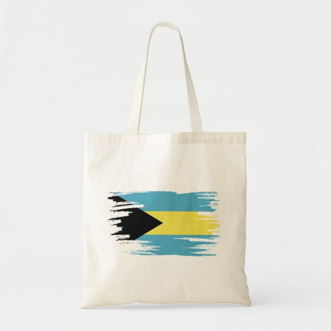 Bolsa Tote Bahamas Flag Brush Art (Frente)