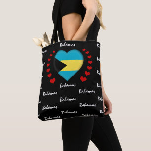 Bolsa Tote Bahamas Flag & Heart, Bahamas Flag fashion /sport