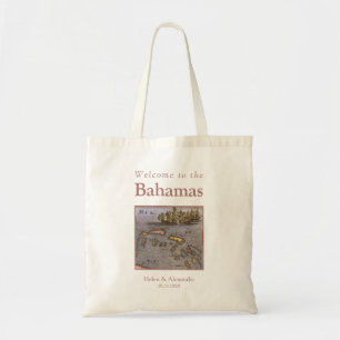Bolsa Tote Bahamas Mapa Antigo Casamento de Destino Bem-vindo