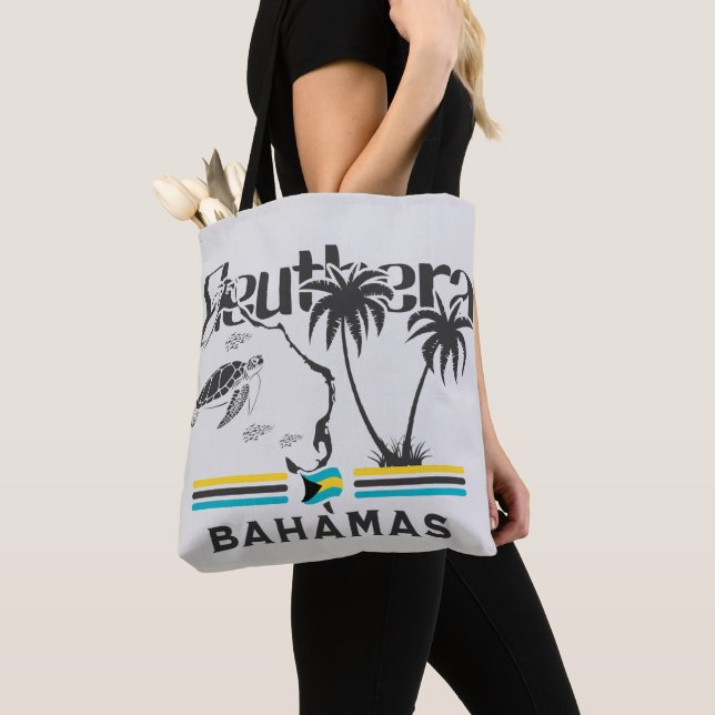 Bolsa Tote Bahamas Souvenir Gift : Eleuthera Bahamas Flag (Close Up)