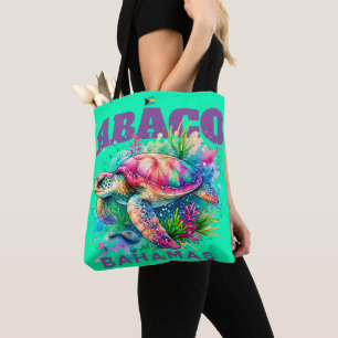 Bolsa Tote Bahamas Souvenir Presente: Abaco Bahamas Tartaruga