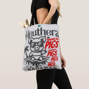 Bolsa Tote Bahamas Souvenir Presente: Eleuthera Bahamas Porco