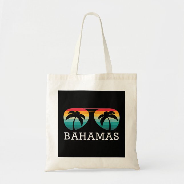 Bolsa Tote Bahamas Souvenir Retro Sunset Trip Summer Vaces (Frente)
