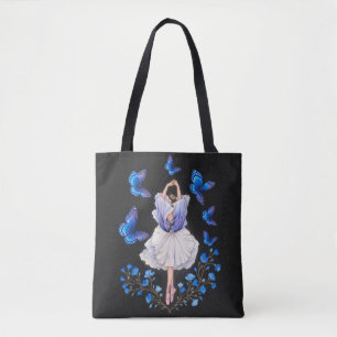 Bolsa Tote Bailarina Borboleta Azul – Fada Elegant