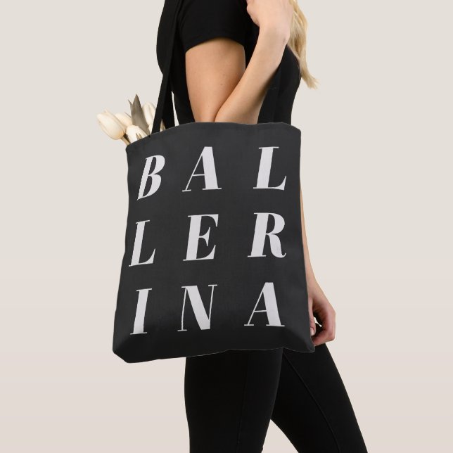 Bolsa Tote Bailarina Dançarinas de Ballet Tipografia Design P (Close Up)
