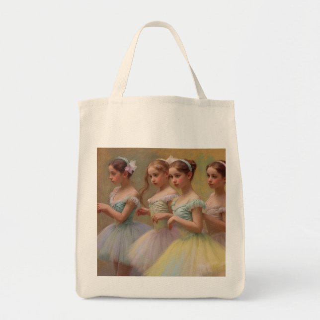Bolsa Tote Bailarinas en el estilo de Degas en tonos suaves (Frente)