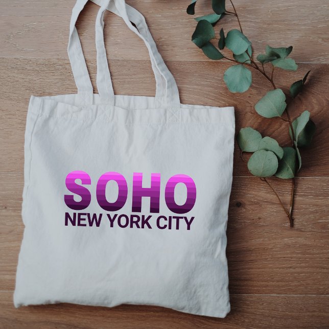 Bolsa Tote Bairros de Nova Iorque SOHO com gradiente roxo (Criador carregado)