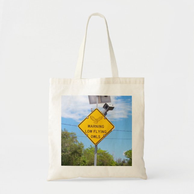 Bolsa Tote Baixa sacola de advertência do sinal das corujas (Frente)