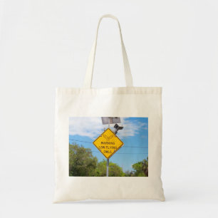 Bolsa Tote Baixo sinal de advertência das corujas do vôo