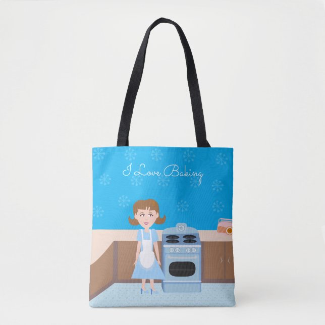 Bolsa Tote Baker Personalizável, Kitschy, Retróloga (Frente)