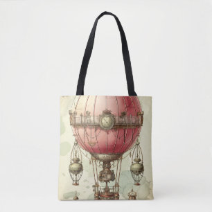 Bolsa Tote Balão de ar quente, cor-de-rosa, a vapor-jato (2)