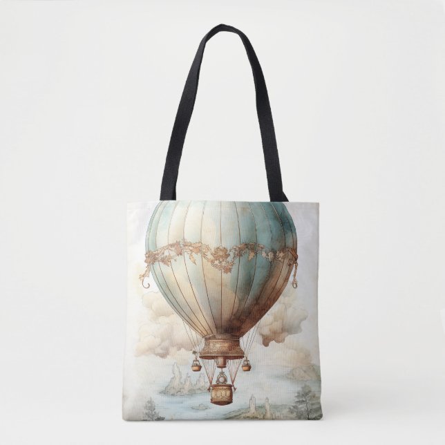 Bolsa Tote Balão de Ar Quente Steampunk (2) (Frente)
