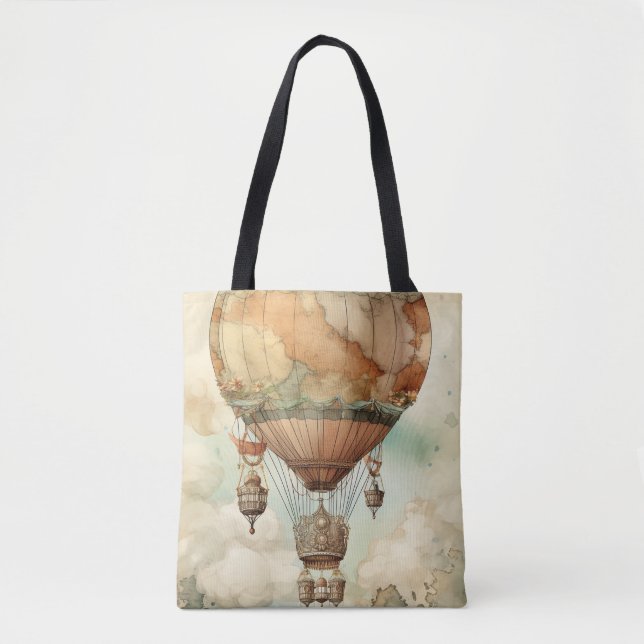 Bolsa Tote Balão de Ar Quente Steampunk (5) (Frente)