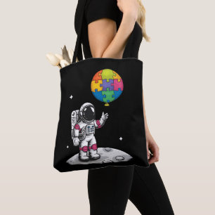 Bolsa Tote Balão de Astronauta Autista Consciência do Autismo