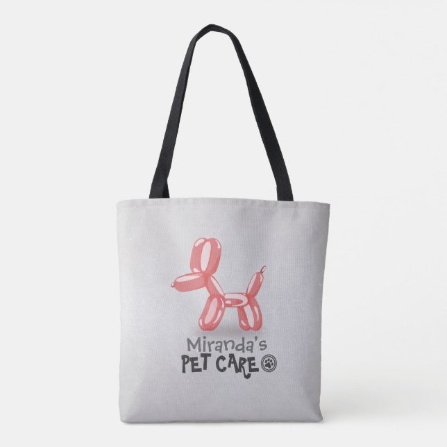 Bolsa Tote Balão de Cachorro Cachorro Cachorro Sentado com Pe (Verso)