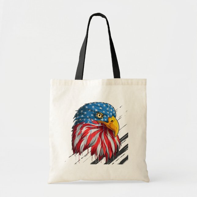 Bolsa Tote Bald Eagle Bird USA Flag Crying Symbol T Shirt (Frente)
