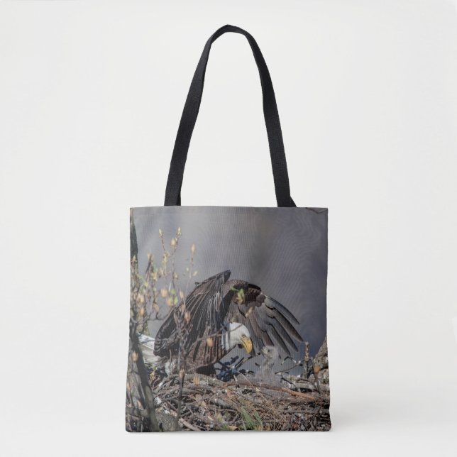 Bolsa Tote Bald Eagle com seu bebê (Frente)