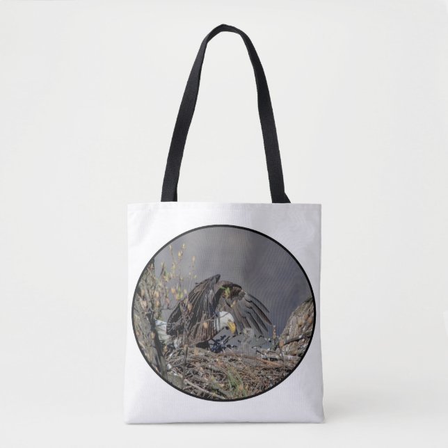 Bolsa Tote Bald Eagle com seu bebê (Frente)