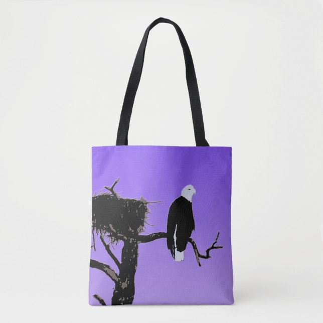 Bolsa Tote Bald Eagle em Sunset - Arte original sobre a vida  (Frente)
