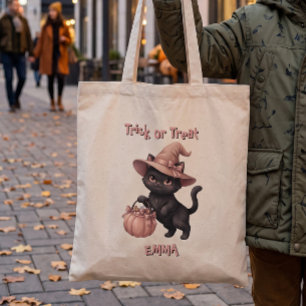 Bolsa Tote Balde de Doces de Gato Preto para Gincana ou Trave